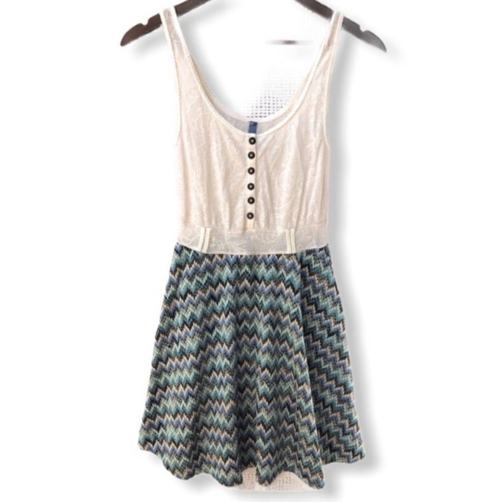 Free People Tank Dress With Chevron Print